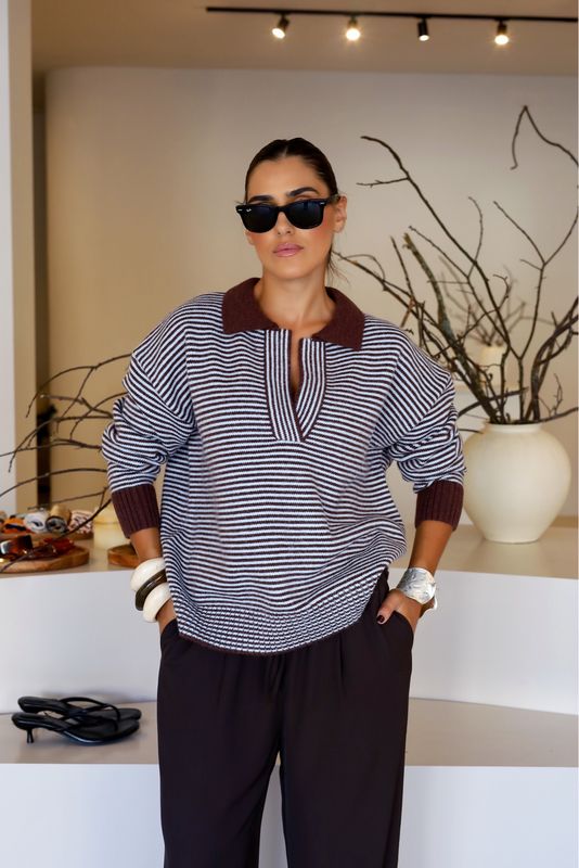 CAMISOLA DE MALHA COM LISTAGEM