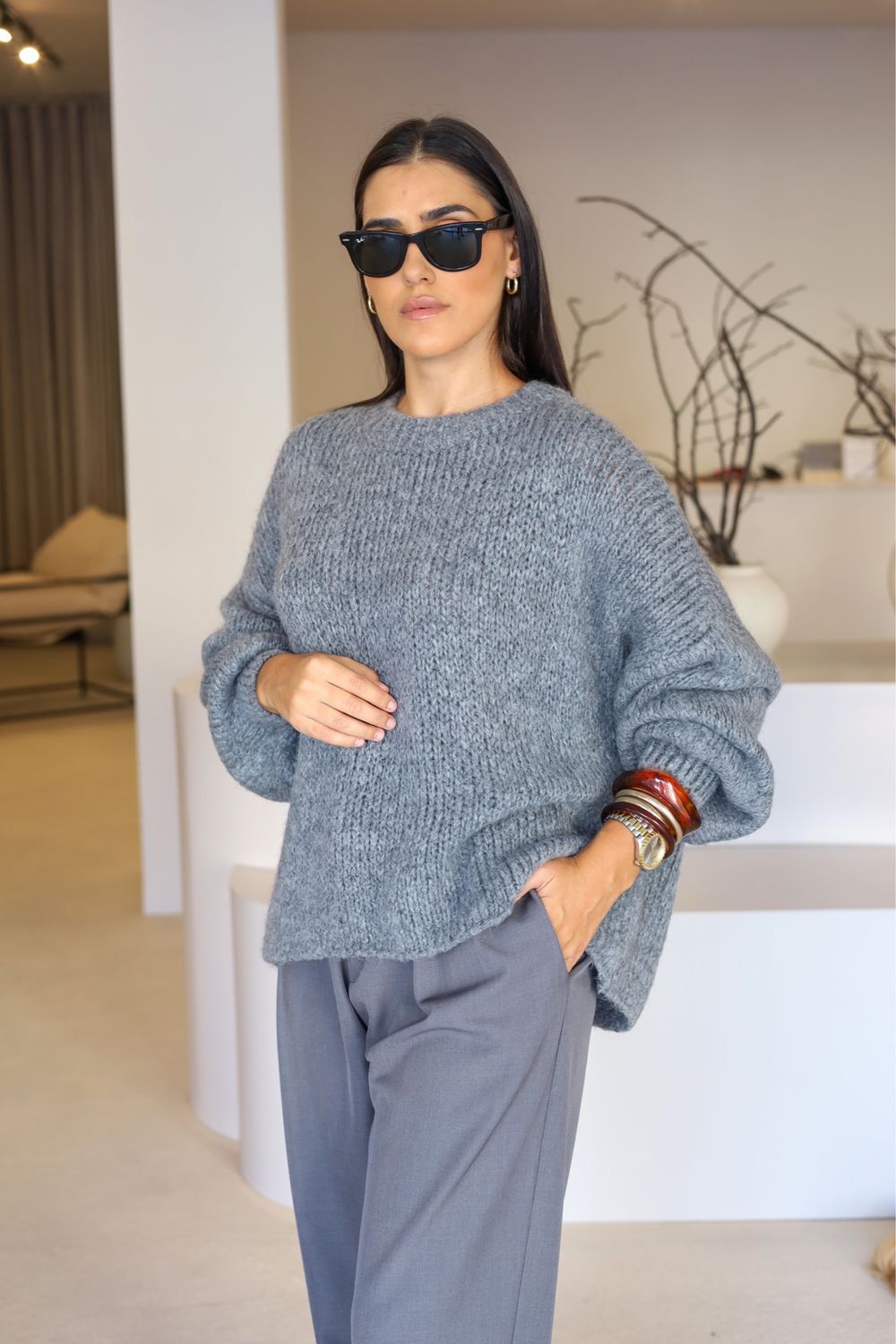 CAMISOLA DE MALHA CINZA