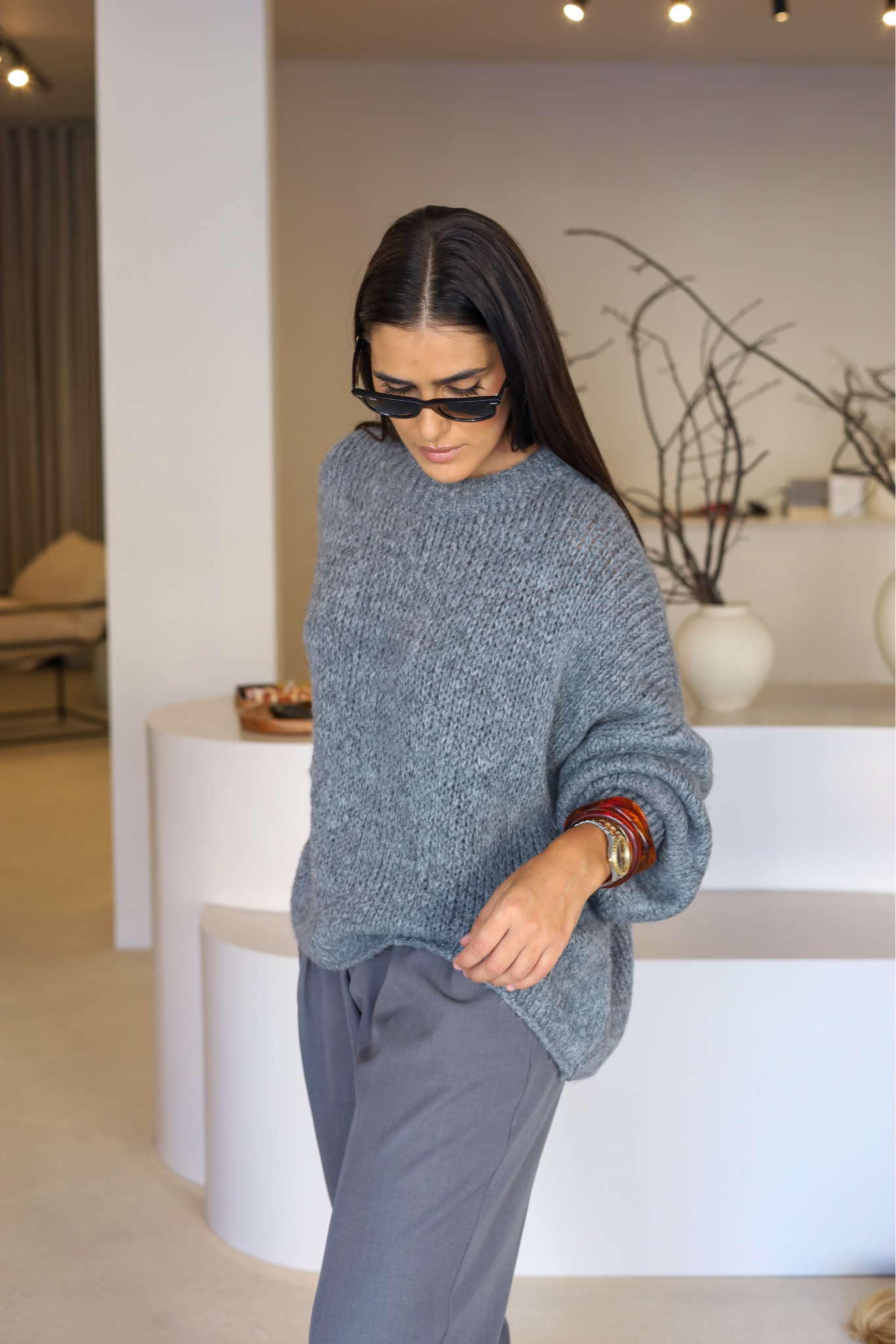 CAMISOLA DE MALHA CINZA