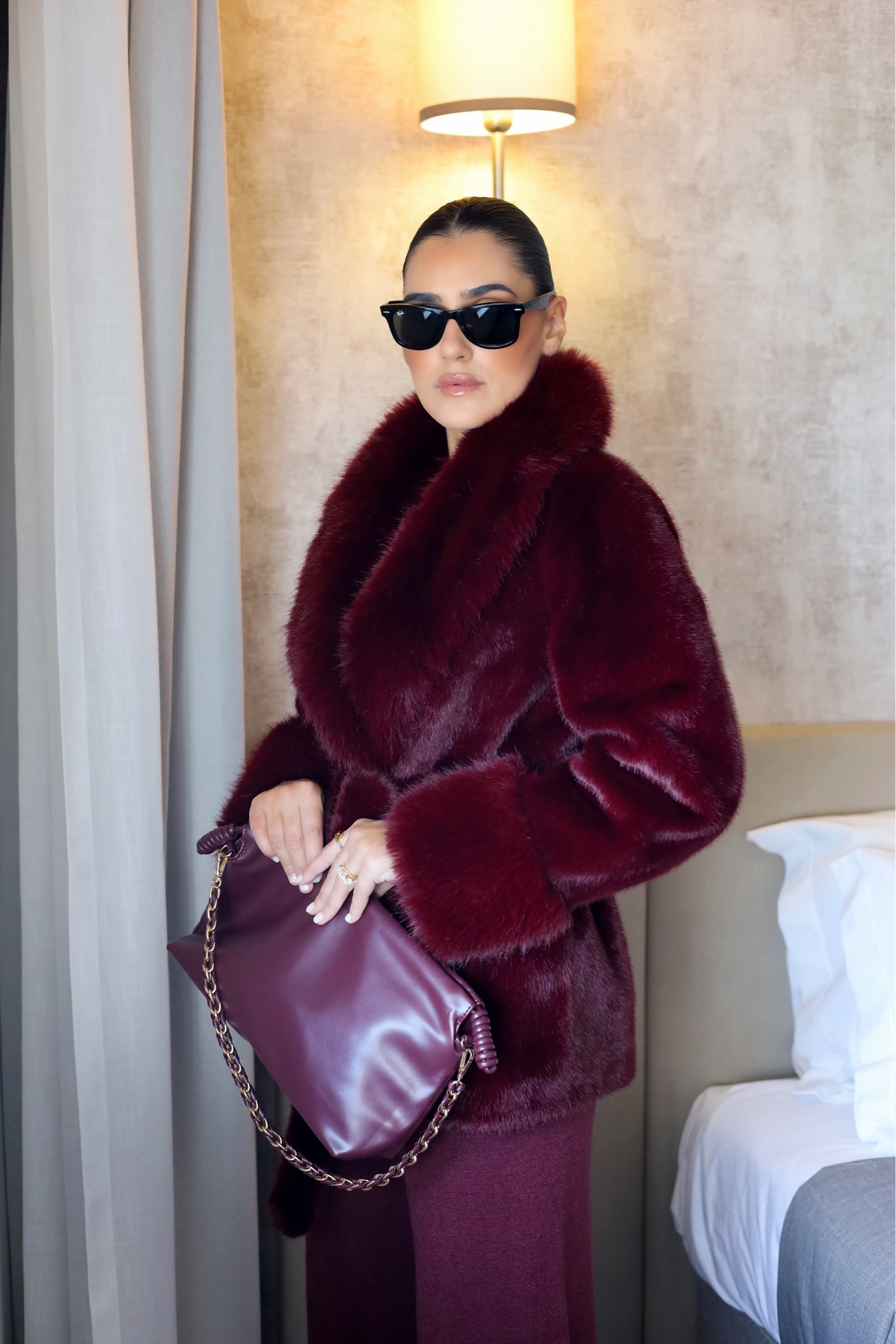 CASACO DE PELO BORDÔ