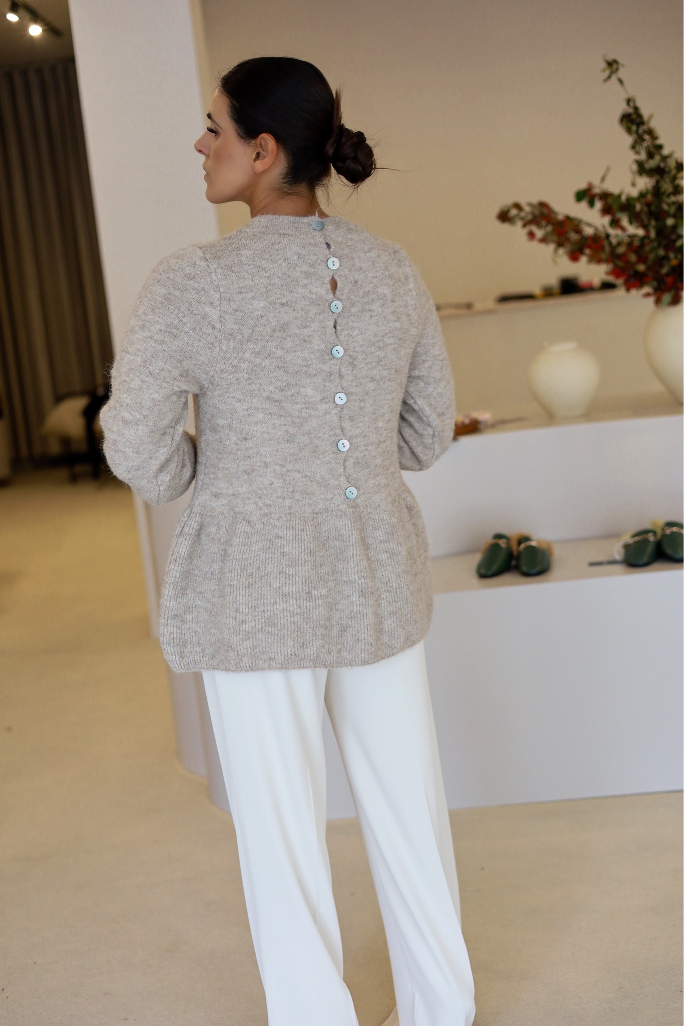 CAMISOLA DE MALHA AREIA