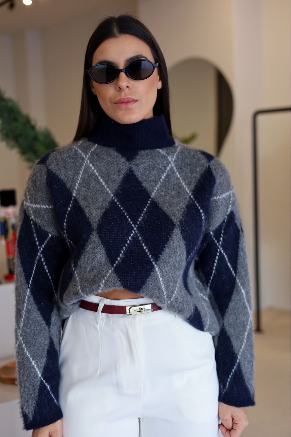 CAMISOLA MALHA LOSANGOS (várias cores)