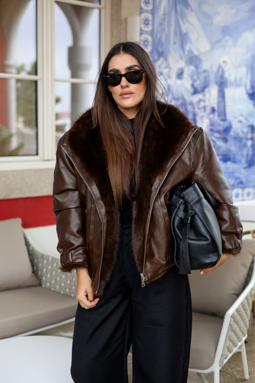 BLUSÃO REVERSÍVEL DE DUPLA FACE EFEITO PELO