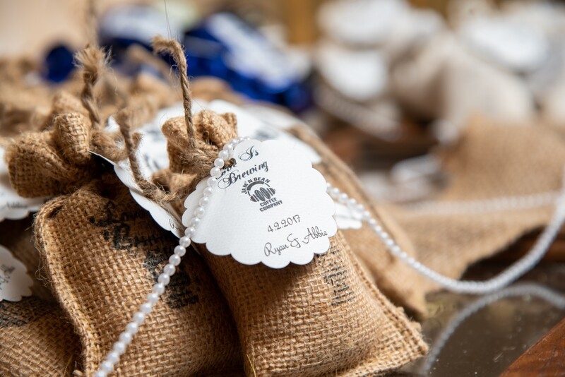 50 Wedding Coffee Favors with Custom Tag