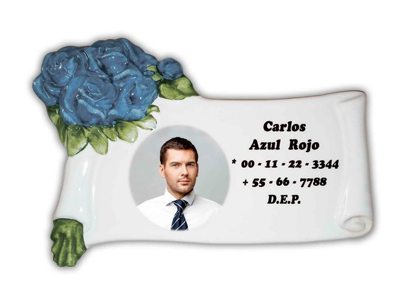 Pergamino decorado Flor Azul