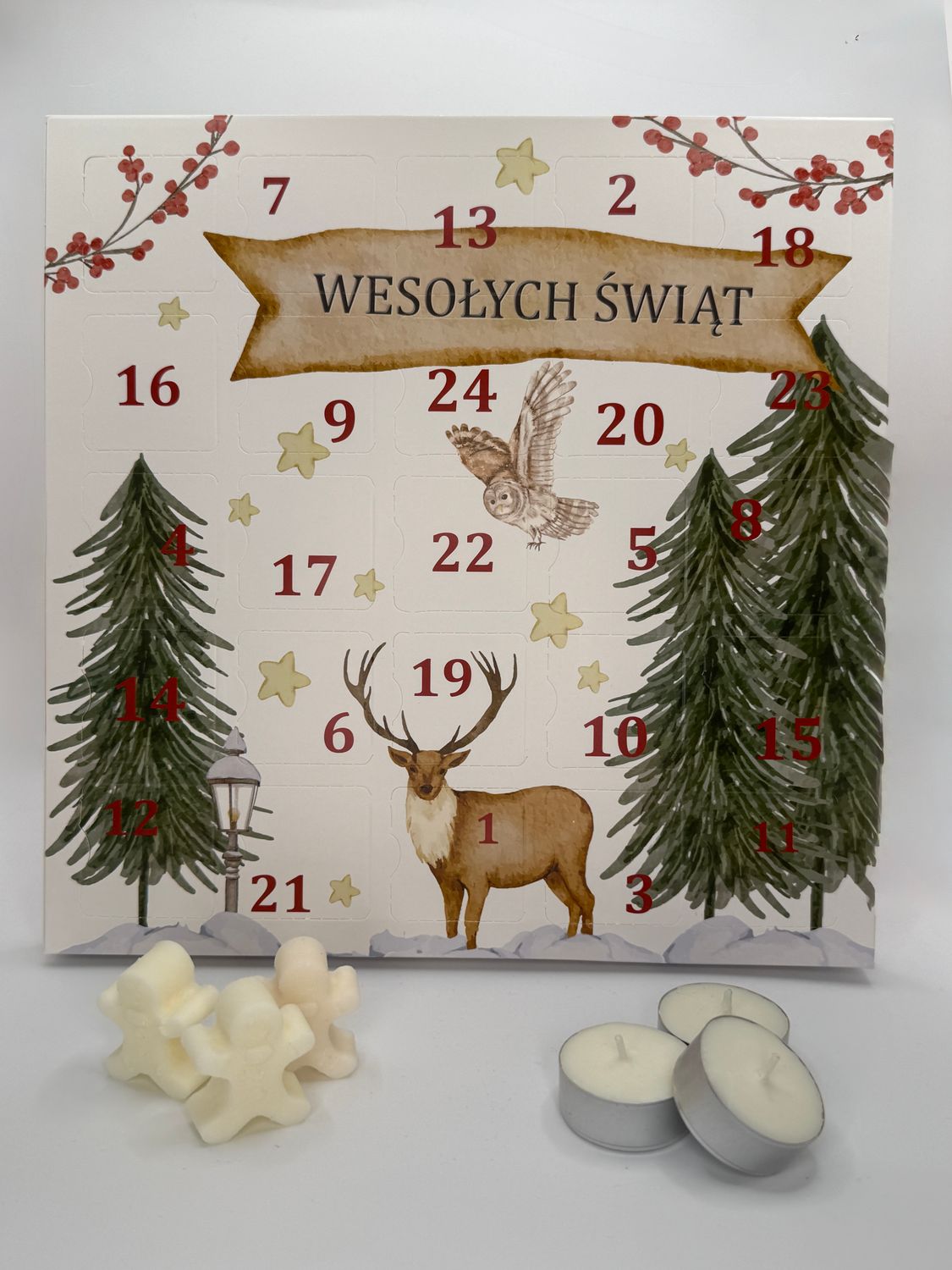Kalendarz adwentowy - sojowe woski zapachowe