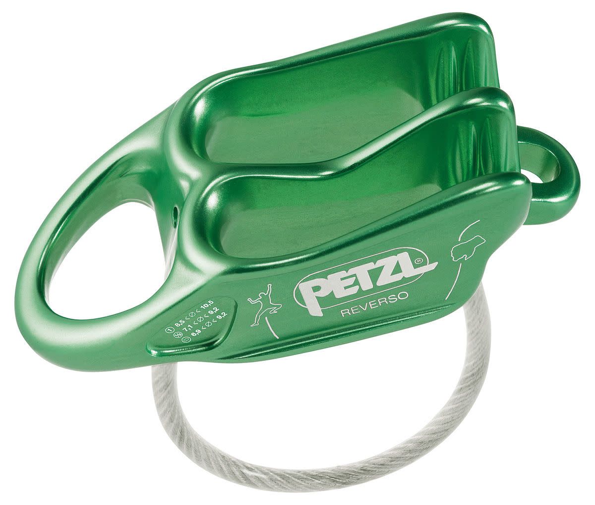 Petzl Reverso Belay Device, Color: Green