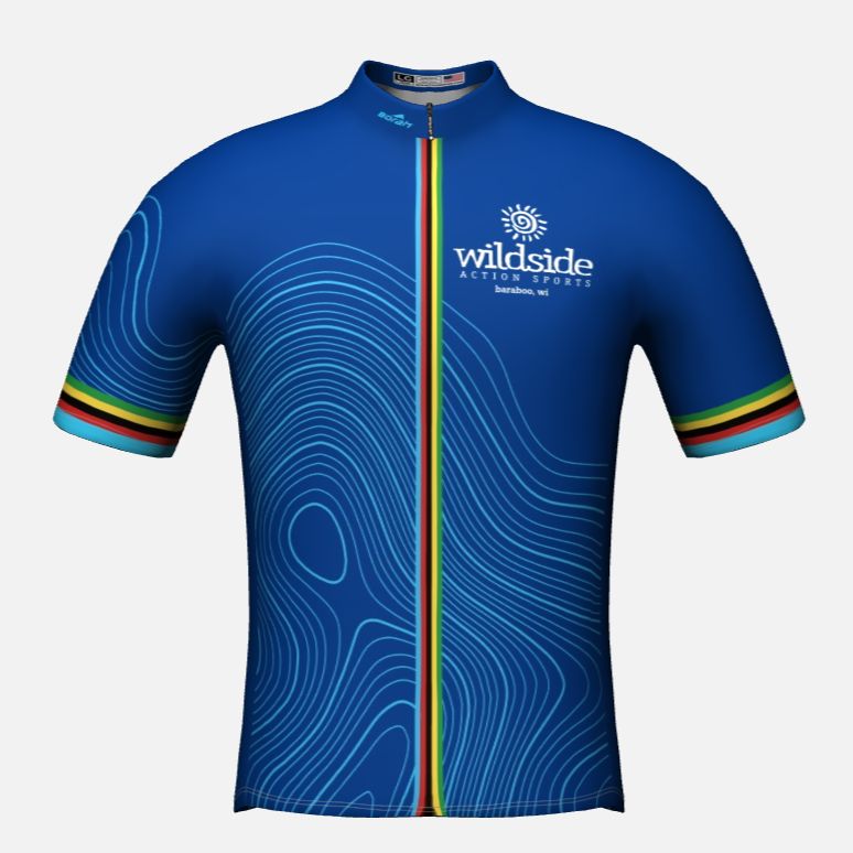 Women's Wildside Team Cycling Jersey, Color: Blue, Size: S