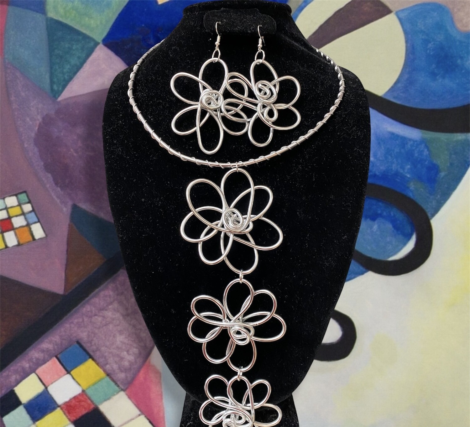 Triple Flower Necklace Set