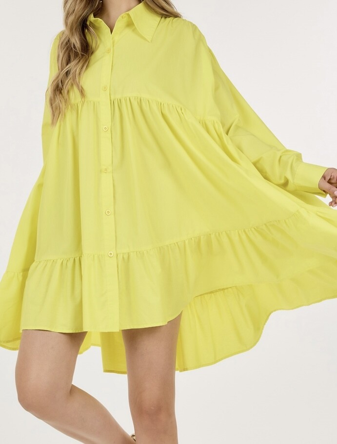 Color Me Spring Lemon Tiered Dress