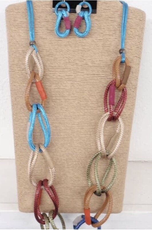 Turquoise Multi Wax Cords Necklace Set