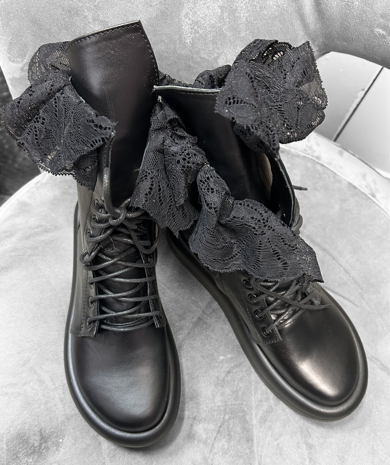 Tulle & Lace Leather Boot