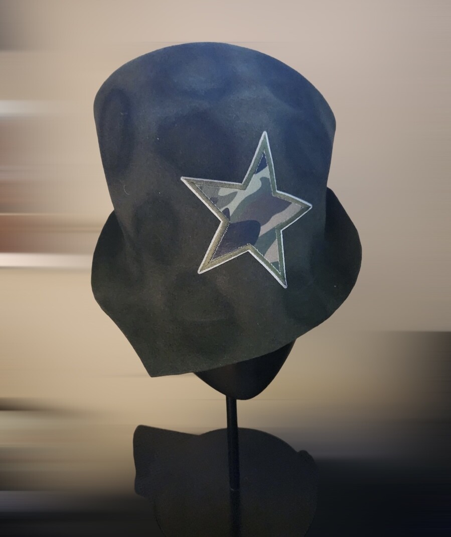 Designer Made Camo Star Felt Hat