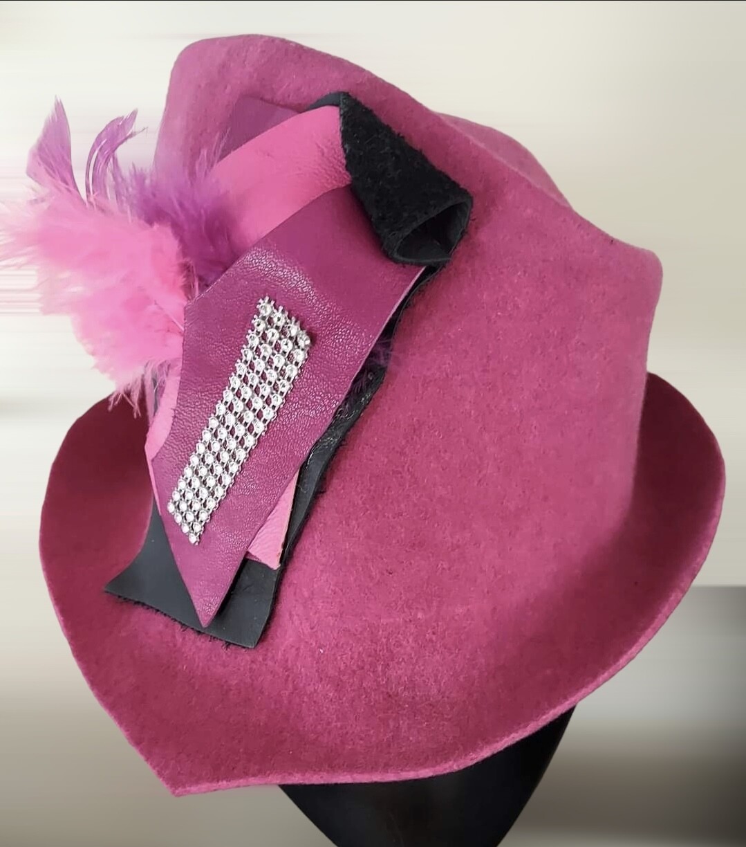 Designer Made Pink Felt Hat