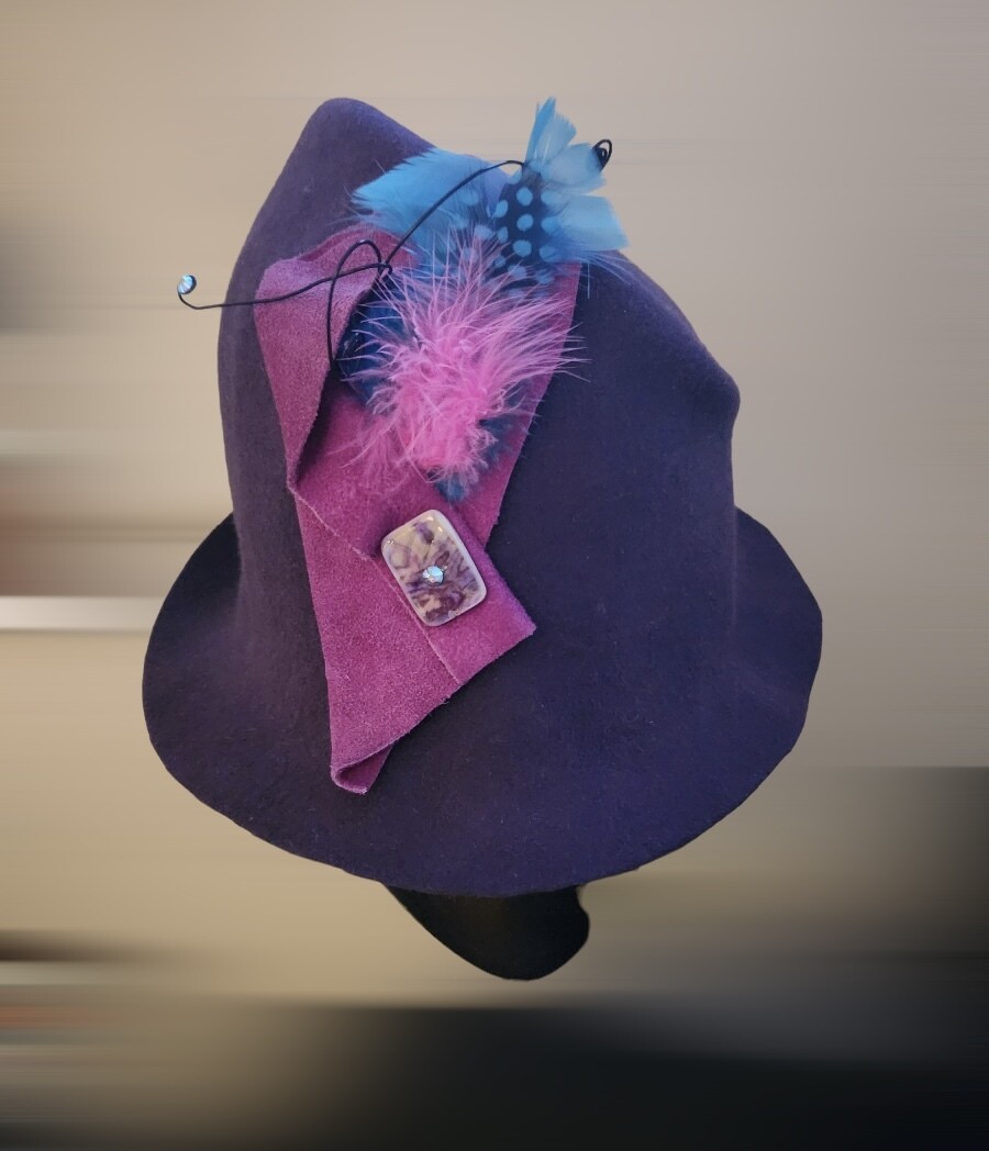 Designer Made Purple Felt Hat