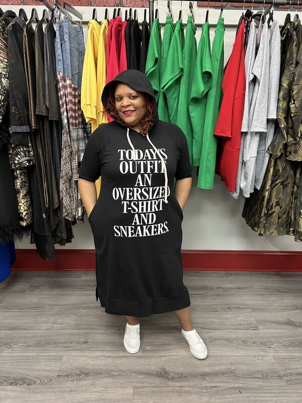 Today’s Outfit Hoodie Dress (Black)