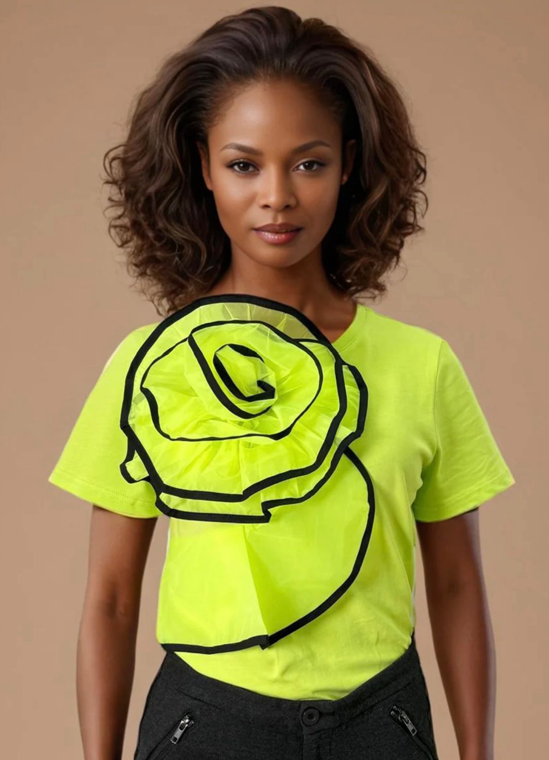 Three Dimensional Flower Tee