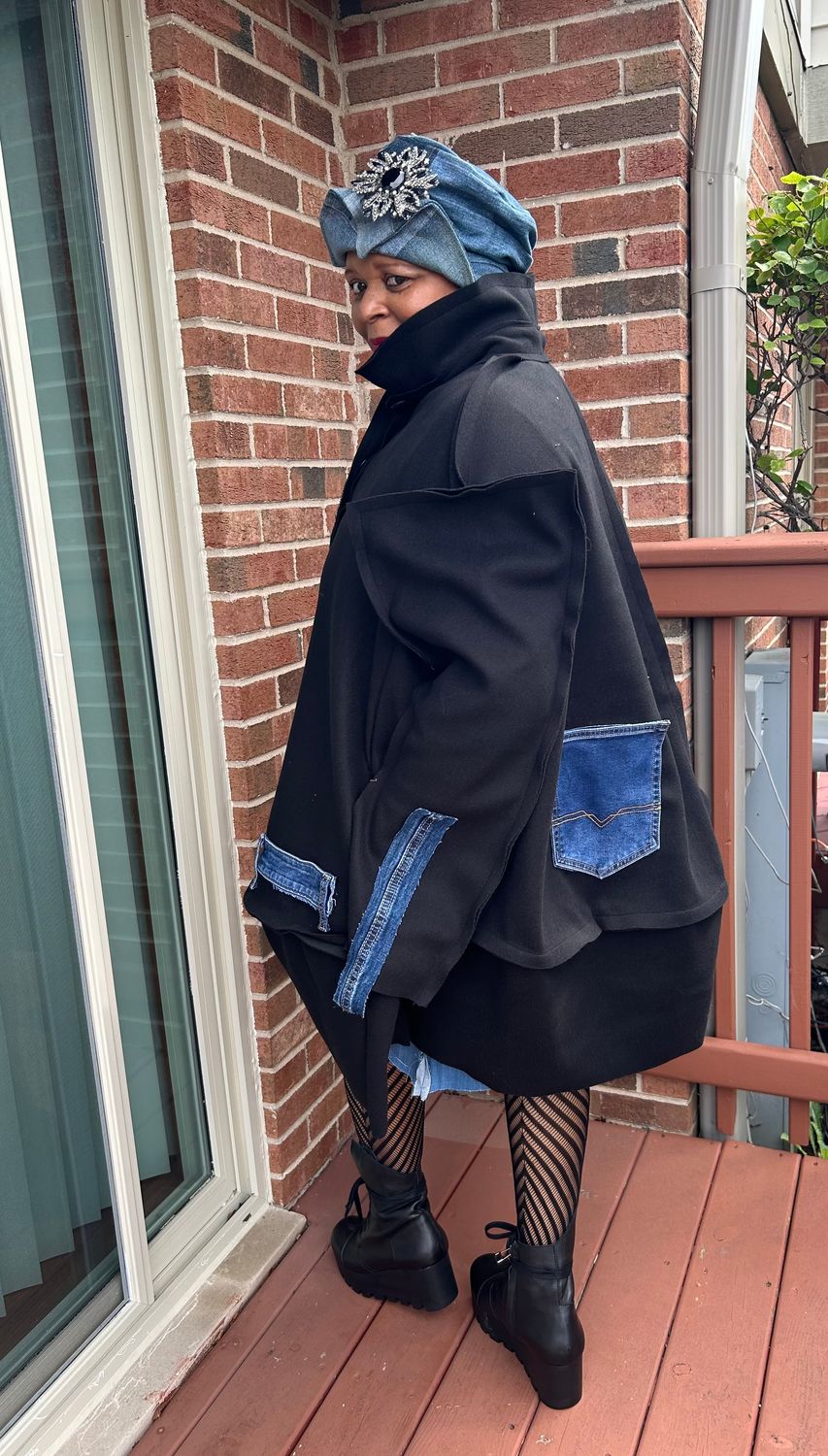 Wool Patchwork Oversize Coat