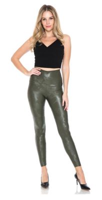 PU Green Camo Leggings