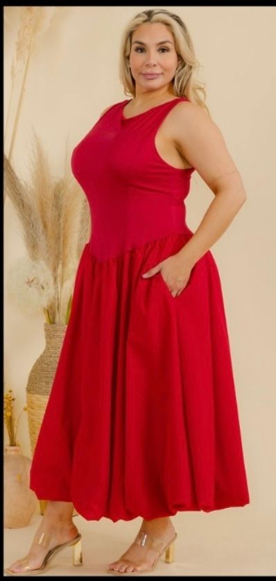 Blossom &amp; Balloon Dress - Red