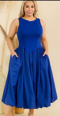 Blossom &amp; Balloon Dress - Royal