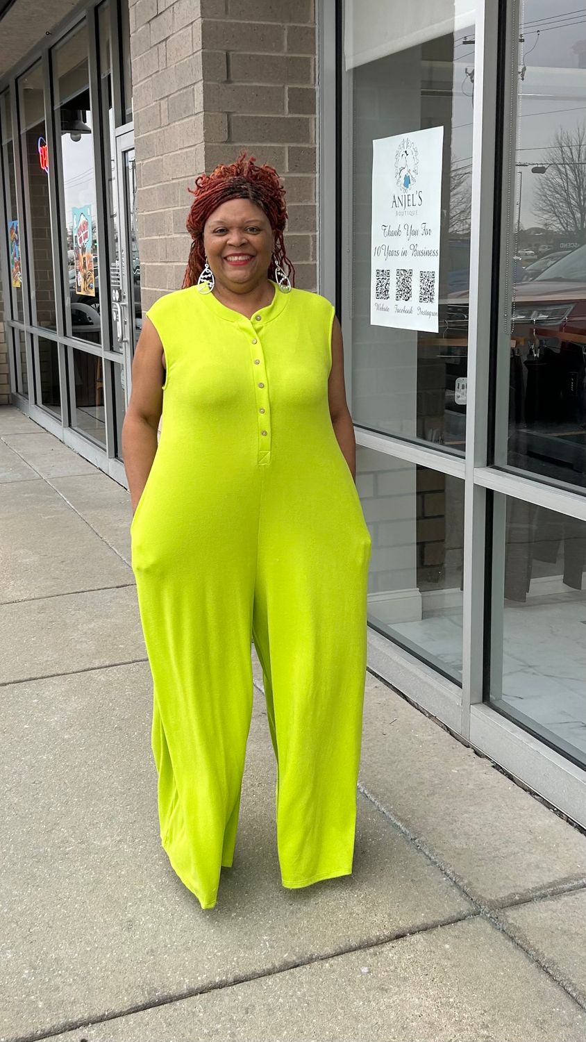 Lime Palazzo Jumpsuit