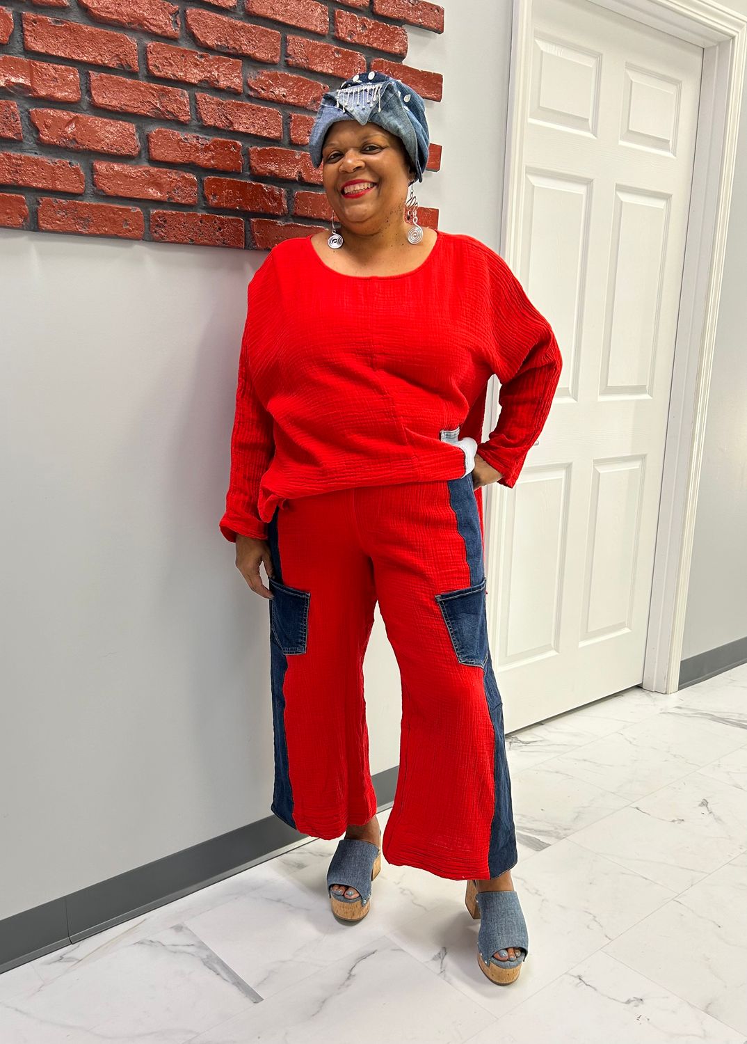 Gauging In Red Pants