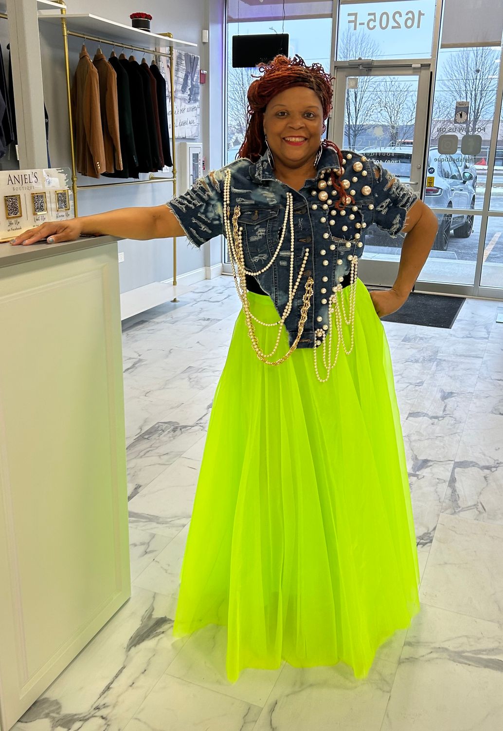 Lime Mesh Maxi Skirt