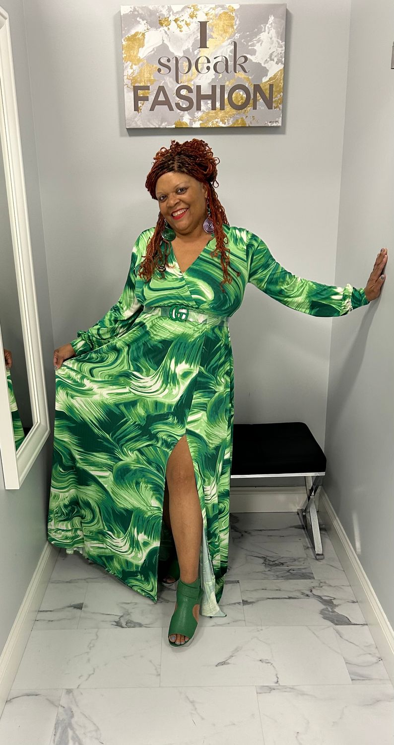 Green Ocean Waves Maxi