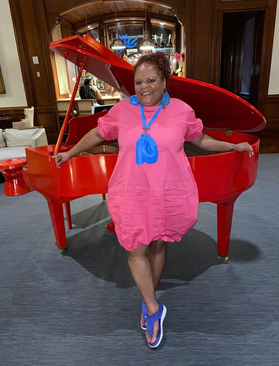 Bubble Midi Dress - Fuchsia