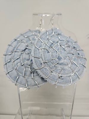 Circular Wired Denim Earrings