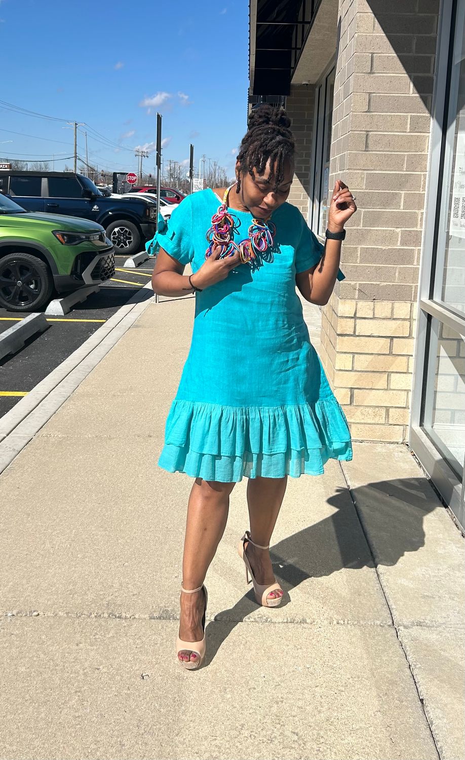 Artsy Linen Babydoll Dress