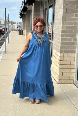 Denim Sleeveless Maxi