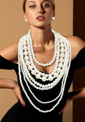 Chunky Layered Pearls - Long