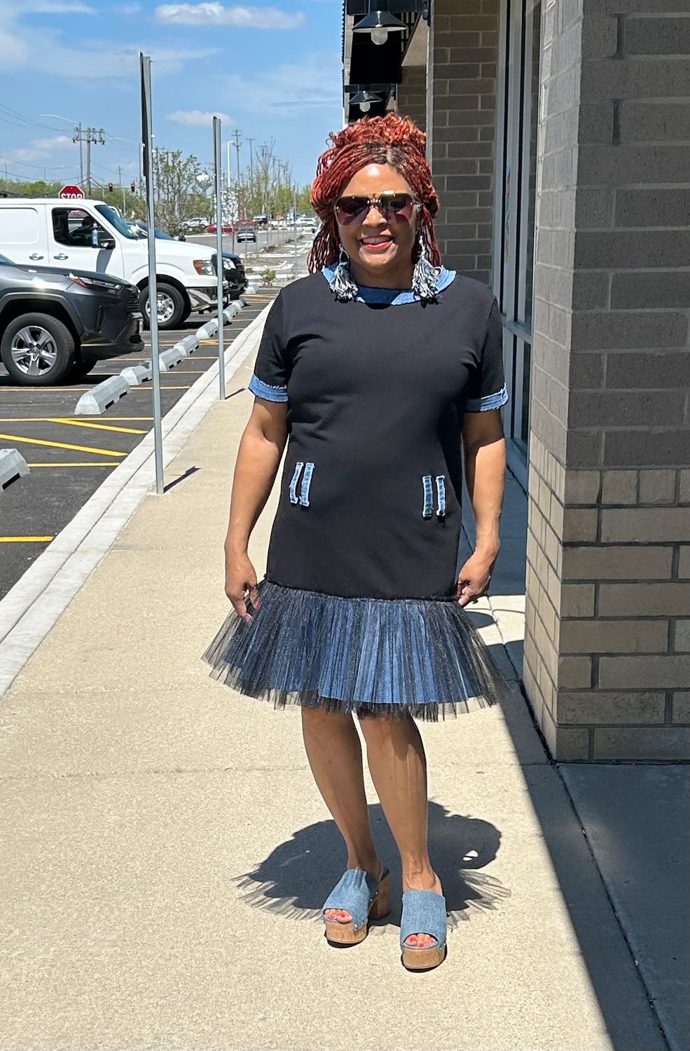 Denim Tulle Dress