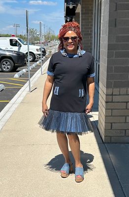 Denim Tulle Dress