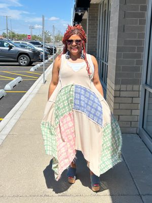 Patchwork Racerback Tank Dress