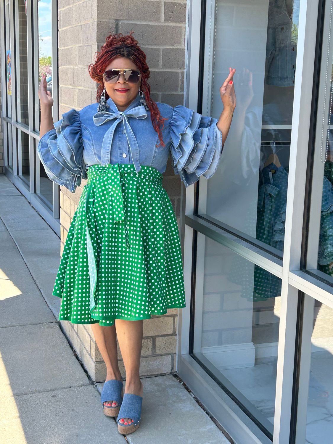 Ruffled Up Denim Top