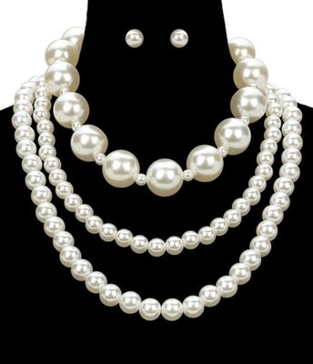 Chunky Pearl Necklace Set - Short