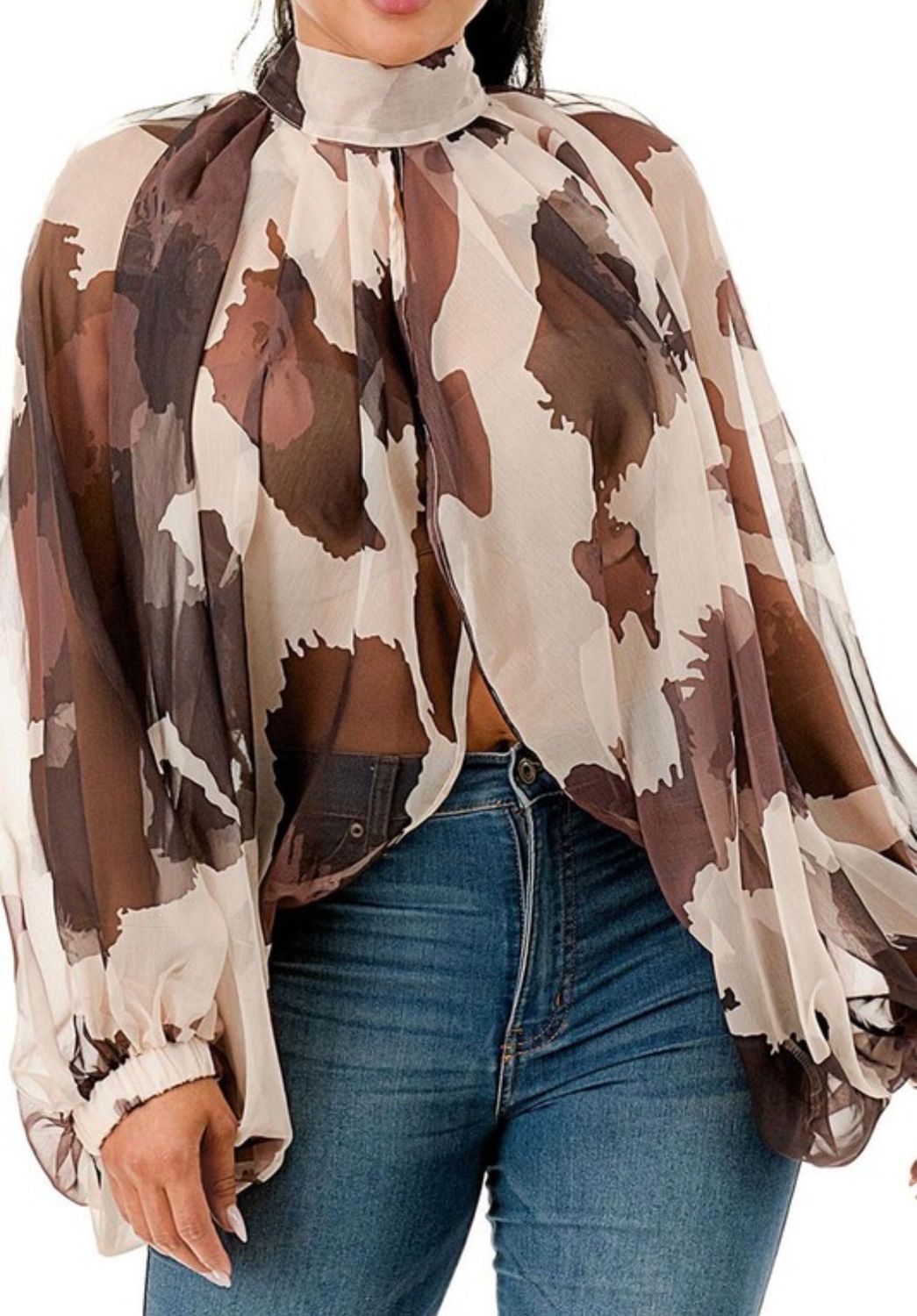 Split Sleeve Chiffon Top