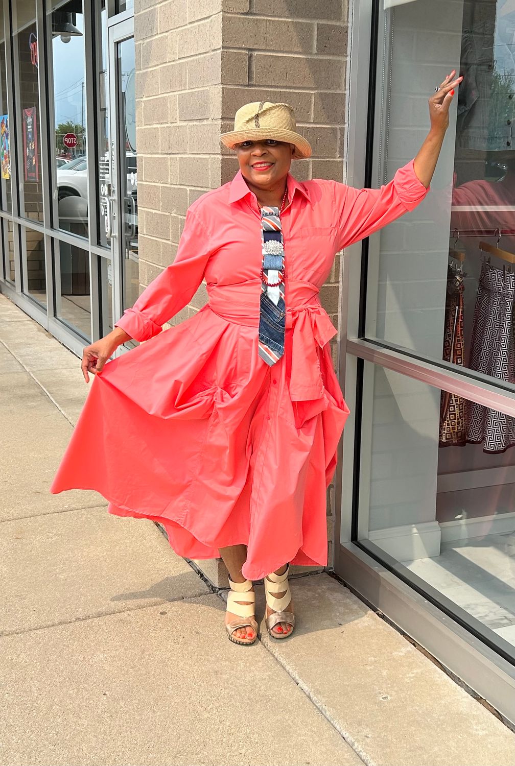Just Shirts Dress Coral