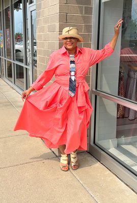 Just Shirts Dress Coral
