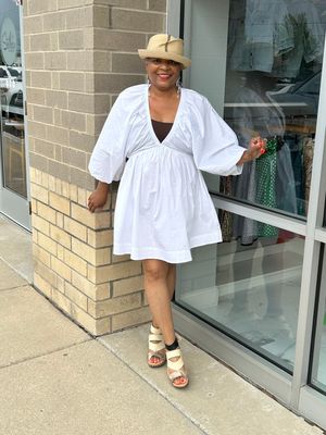 Dolman Sleeve Poplin Dress