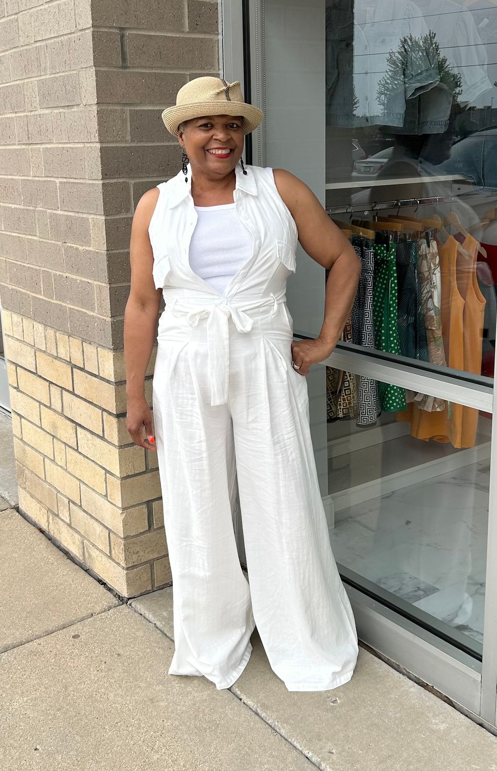 Wideleg Belted Jumpsuit