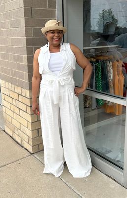 Wideleg Belted Jumpsuit