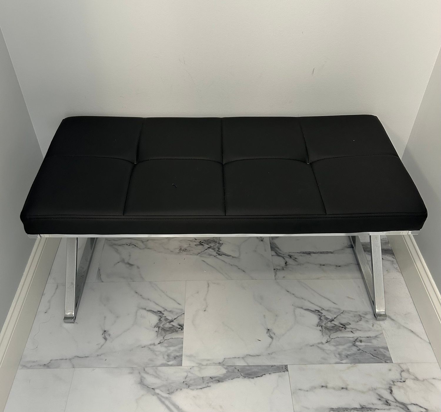 Faux Leather Ottoman