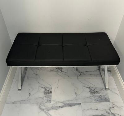 Faux Leather Ottoman