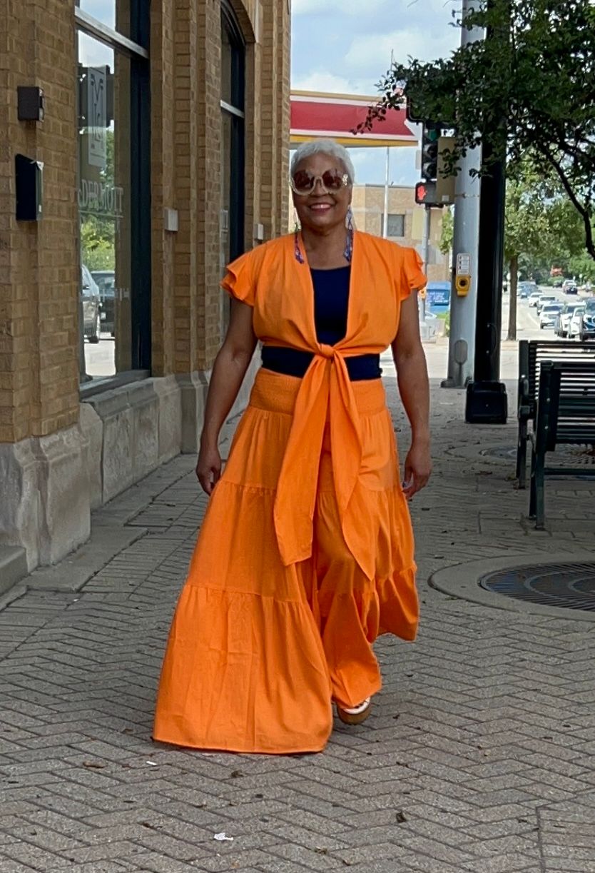 Linen Top &amp; Pant Set - Orange
