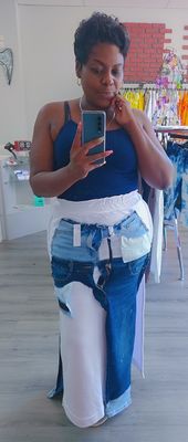 Funky Jeans On A Skirt