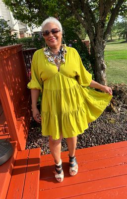 Tiered Babydoll Dress - Olive